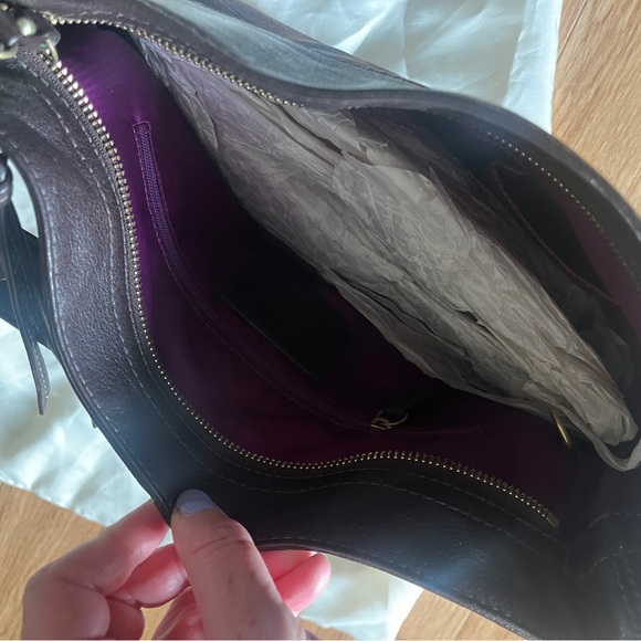 COACH Chocolate Brown Monogram Shoulder Bag - Picture 9 of 13